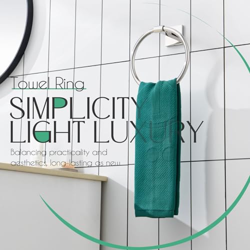 Image of KOKOSIRI Hand Towel Ring Chrome Towel Holders Shower Towel Hanger Bathroom Lavatory Hardware Polished Stainless Steel Wall Mounted, B3010CH