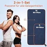 Jokisa 2 Stück Mikrofaser Handtuch Set (180x90cm Badetuch Groß+100x50cm Sporthandtuch),Schnell Trocknend und Kein Sand Strandhandtuch, Microfaser Handtücher für Fitness, Strand