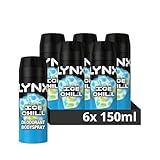 Lynx Ice Chill Aerosol Body Spray Men's Deodorant Spray with an iced mint & lemon scent for 48 hours of odour-busting, high definition fragrance 6x 150 ml