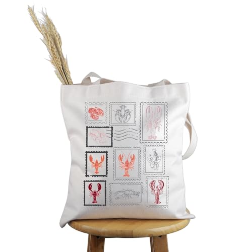 PWHAOO Presente para amantes de lagosta vintage, bolsa de mão com estampa de lagosta, presente para amantes de animais, Estampa de lagosta vintage T