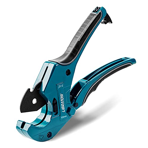 Libraton PVC Pipe Cutter, Up to 2-1/2", Ratchet Pipe Cutter Heavy-Duty, Pex Cutting Tool for Cutting PEX, PVC, PPR Plastic Hoses and Plumbing Pipe