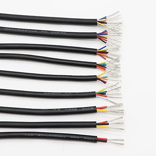 28 26 24 22 20 18 16 Awg Ul2464 Sheathed Wire Cable Copper Signal Cable 2 3 4 5 6 7 8 10 Core Soft Electronico Wire 2M/22Awg/6 Cores