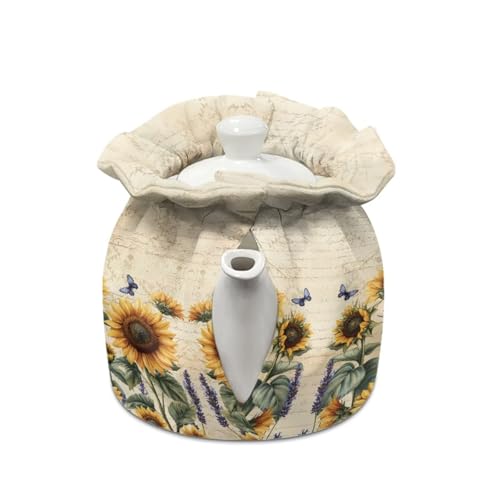 Image of Sunflower Tea Cosy for Teapots Yellow Tea Kettle Dust Cover Keep Warm Teapot Covers for Home Kitchen Party Decoration 2025
