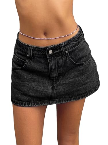 Amazon.com: EMMIOL Jean Skirts for Women Mid/Low Rise 2026 Trendy