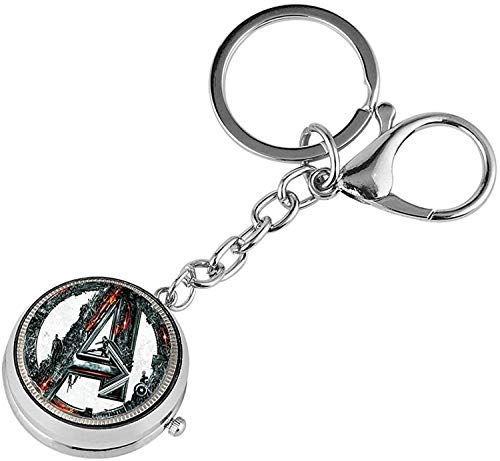 Mode Silber Gehäuse Quarz Taschenuhr für Männer, Praktische Schlüsselanhänger Taschenuhren für Männer, Delicate Avenger Alliance Logo