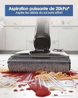 Tineco Floor One i6 Stretch Aspirateur Laveur sans Fil, Aspirateur Sec et Humide, Aspiration Puissante 20 kPa, portée à Plat 180°, Nettoyage Deux Bords, 40 Min d'autonomie, séchage 5 Min 85°C