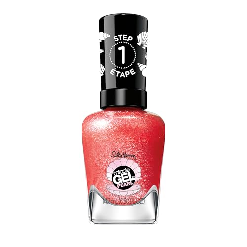 Sally Hansen Miracle Gel, Modern Pearl, Rare Red Pearl,Smalto Unghie, Non si scheggia, Lunga tenuta, Colori brillanti, Semplice da Usare, Non Richiede Lampada UV, 0,5oz