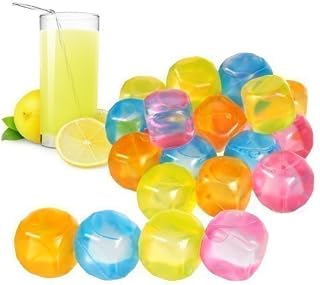 20 Pc Plastic Reusable Square Ice Cubes Multicolour