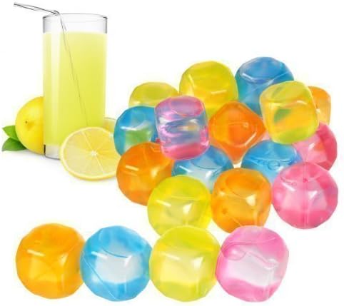 20 Pc Plastic Reusable Square Ice Cubes Multicolour