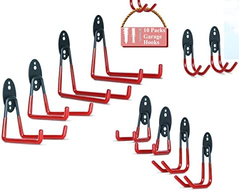 folisea Garage Storage Utility Hooks,Wall Mount Garage Hanger Heavy Duty Garage Hooks for Fixing ladders, Garden Tools, Bicycles 10 Packs