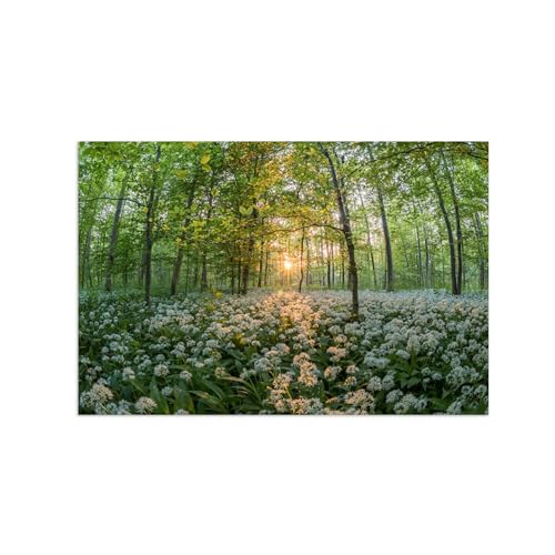 Tableau nature forêt et fleurs pour créer une ambiance zen dans votre salon