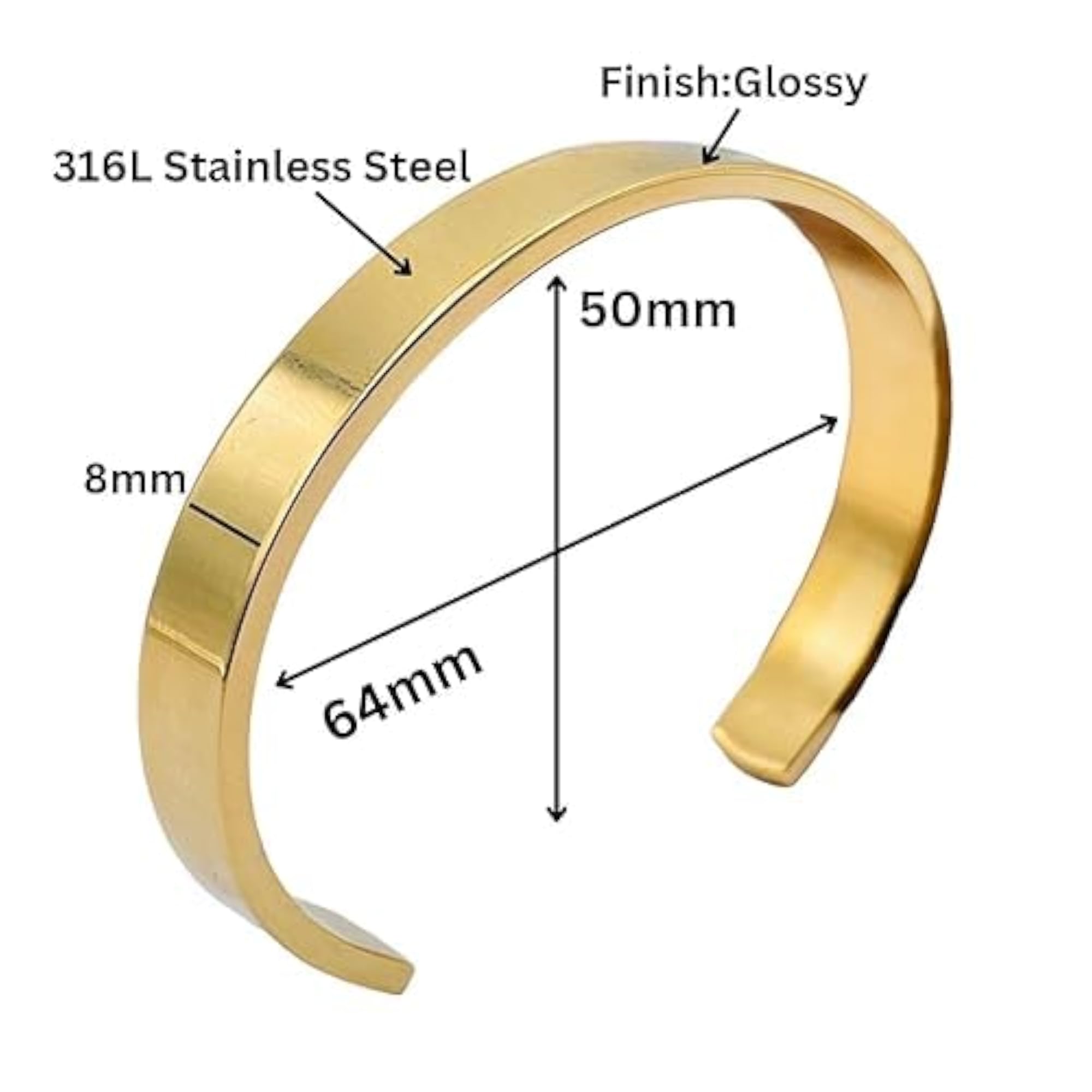Surgical Grade Stainless Steel Kada Bracelet, Adjustable Fit for Boys