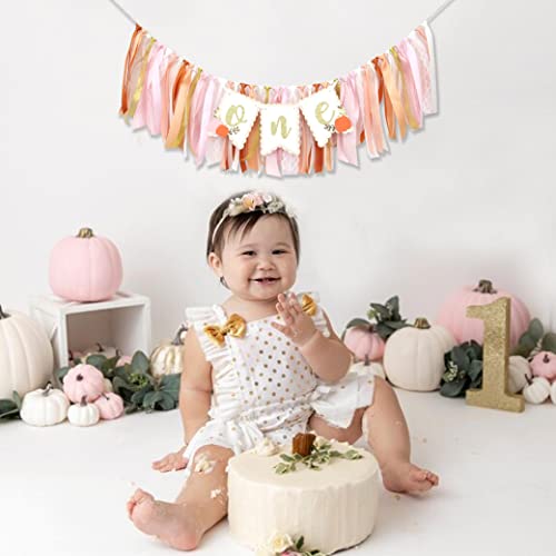 Pumpkin High Chair Banner for 1st Birthday - Our Little Pumpkin Is One Party Decor, Autumn 1st Birthday Decorations for Girls, Halloween or Thanksgiving Bday Cake Smash Propsd by Agkvw - Image 5