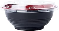 Vista 14 de Restaurantware Tazones de plástico para alimentos de 18 onzas, 200 recipientes desechables con tapa, aptos para Mircowave, sin BPA, cuencos