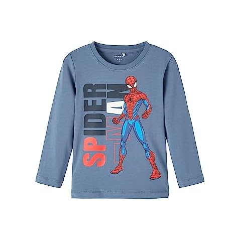 Boys' Long Sleeve Spiderman Top, Bluefin Cover