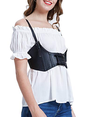 Kancy Kole Womens Sexy Pu Leather Halter Corset Underbust Steampunk Bustier(2Xl,Black) #TOP5