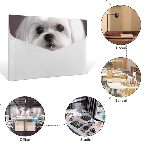 Porte-documents chien maltais : 6 compartiments pour protéger vos dossiers - 3