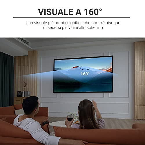 HOMCOM Telo Proiettore da 100 Pollici, Schermo Proiezione a Muro Compatibile con Proiettori LED e LCD per Casa o Ufficio