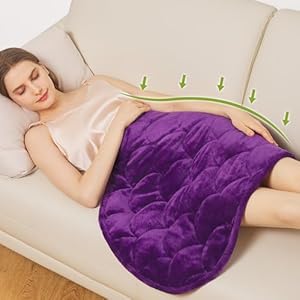 Uttermara Weighted Lap Blanket 5 lbs, Weighted Lap Pad for Adults, Reversible for All-Season Relaxation and Calming, Small Lap Pad for Nap Travel Home and Office, Purple 23″ x 38″