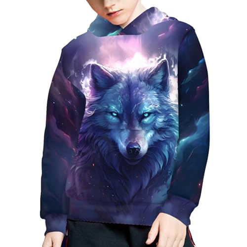 Image of GLUDEAR Teen Boys Girls Novelty Animal Galaxy Hoodies Sweatshirts Pullover