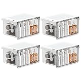 [derifu]引き出し式 透明収納ボックス デスクオーガナイザー 卓上収納ケース アクリル調 小物入れ 化粧品 コットン 綿棒 スキンケア 仕分け 収納ラック バスルームや洗面所の省スペース収納に最適 オフィスデスクやドレッサーでも使える 大容量 組立不要