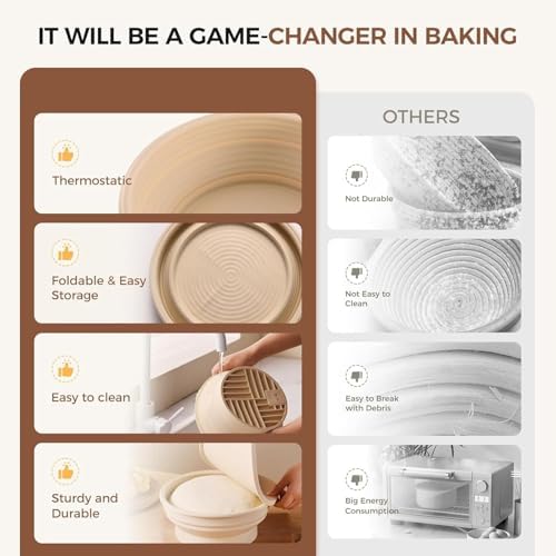 Starter kit riscaldato rotondo per lievitazione del pane, temperatura regolabile, per la preparazione di pane, yogurt, pizza