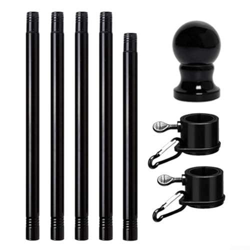 Linnkyfloa Kit di asta per bandiera rotante regolabile da parete, realizzato in metallo, progettato per esporre bandiere all'aperto in occasione di eventi o spazi in giardino con rotazione regolare