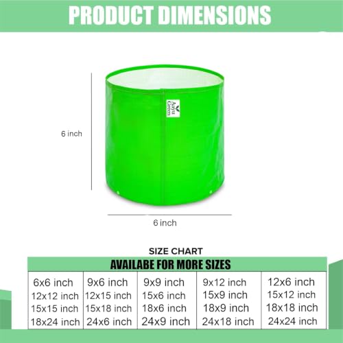 Image of Grow Bag UV Protected 260 GSM | HDPE Grow Bags for Plants | Heavy Duty Green Garden Plant Grow Bag with Drainage Holes | Reusable Vegetable Grow Bag for Terrace Gardening (15, 6X6 INCH)