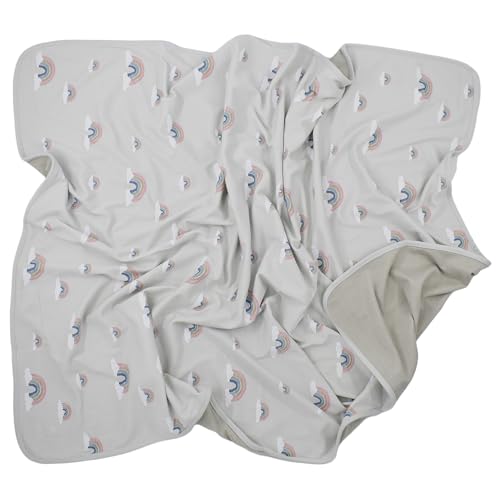 Image of Woolino Toddler Blanket - Merino Wool and Organic Cotton Baby Blanket for Girls and Boys - 4 Season - 52.5 inch x 40 inch - Rainbow