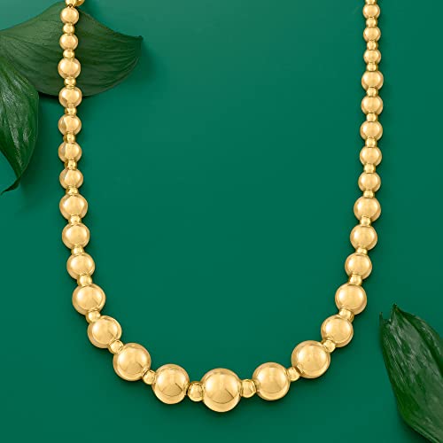 Ross-Simons Italian 18kt Yellow Gold Graduated Bead Necklace #TOP28