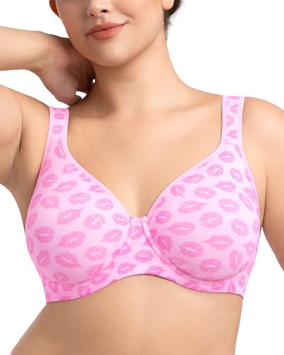 Image of HSIA Bras for Women Minimizer Full Coverage, Plus Size T Shirt Unlined Underwire Smooth Bra, Seamless Cups Joan Ultimate Soft