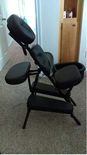 Nrg Grasshopper Portable Massage Chair - Fully Adjustable Seat, Chest Pad, Head Cradle And Arm Supports - Lightweight Chair, Compacts For Easy Transport - Carrying Case Included - Color: Black #TOP4