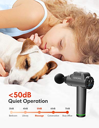 Massage Gun Deep Tissue, Percussion Muscle Massager, Handheld Electric Massager for Athletes Soreness Relief with 30 Adjustable Speeds, 6 Massage Heads, Storage Box, for Home, Gym and Office