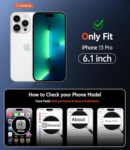 Image of FNTCASE for iPhone 13 Pro Case: Clear Magnetic Phone Cases Compatible with Magsafe Slim Anti Yellowing Military Grade Drop Protection Rugged Protective Transparent Cell Cover (D-Blue Magnetic)
