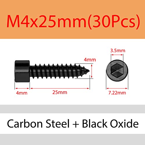 Tornillos Autoperforantes M4x25 Carbono Cabeza Cilíndrica miniatura 2