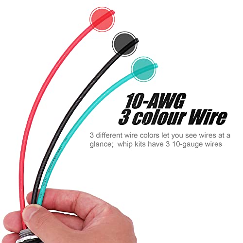 Fuzbaxy 1/2Inch-4Ft Non-Metallic Liquidtight Ac Electrical Whip,Flexible Electrical Conduit 10-Gauge 3Wire (Ul) Listed #TOP4