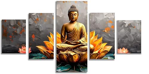 Diamant Art Craft Kit pour Salon | Créez votre Fresque Murale Zen avec ce Pack de 5 Toiles