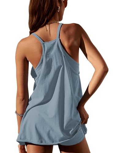 Image of Womens Sleeveless Athletic Hot Shot Mini Dress with Built-in Shorts