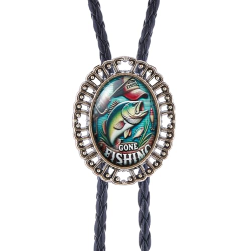 Image of Jeilwiy Bolo Tie for Men Western Cowboy Gothic Bolo Tie Necklace Halloween | Glow in Dark Bolo Tie for Men Women, 3D Halloween Bolo Tie, Gothic Western Ties, String Ties for Men Rodeo Leather Necktie