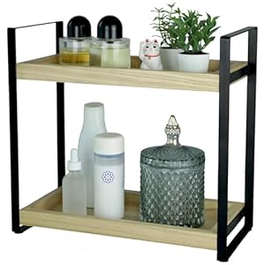 Alma Home 2-Ebenen Standregal Badregal Holz Metall