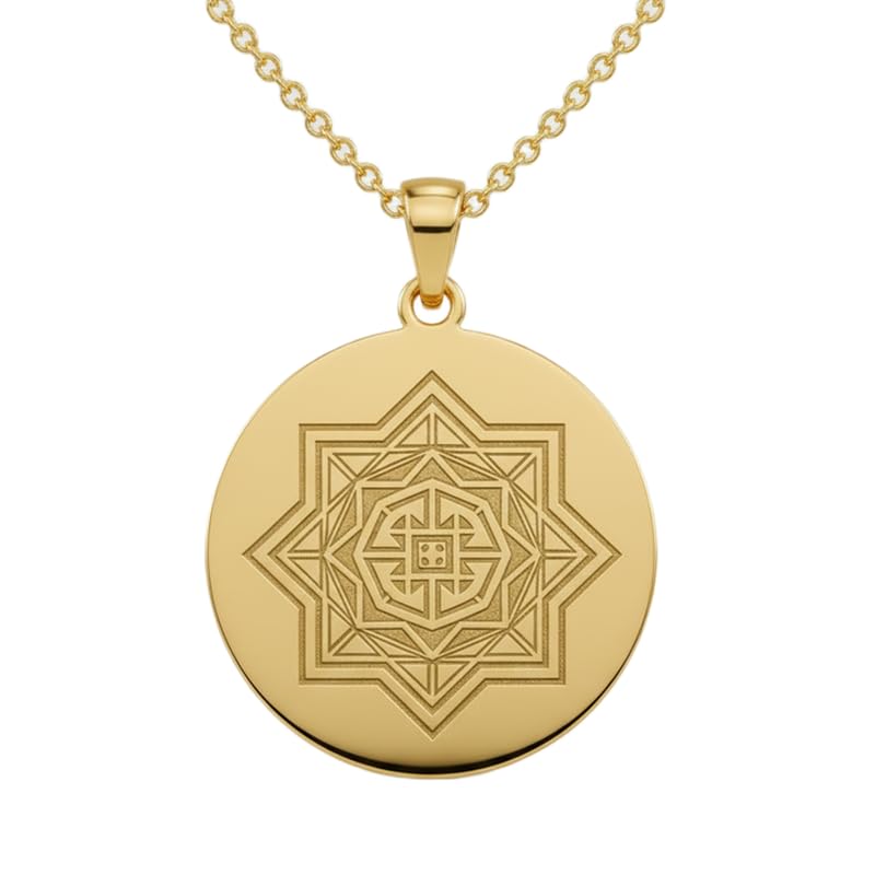 Bijou géométrie sacrée collier argent 925 plaqué or LKBEADS cadeau idéal unisexe 45cm