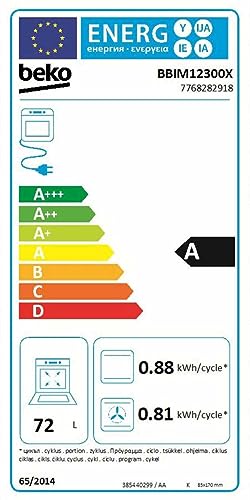 Beko BBIM12300X b300 Einbau-Backofen, 60 cm Backofen, 72 l Volumen, Dampfreinigung SteamShine, 8 Heizarten, AeroPerfect für gleichmäßiges Backen, Multifunktionsofen, Edelstahl