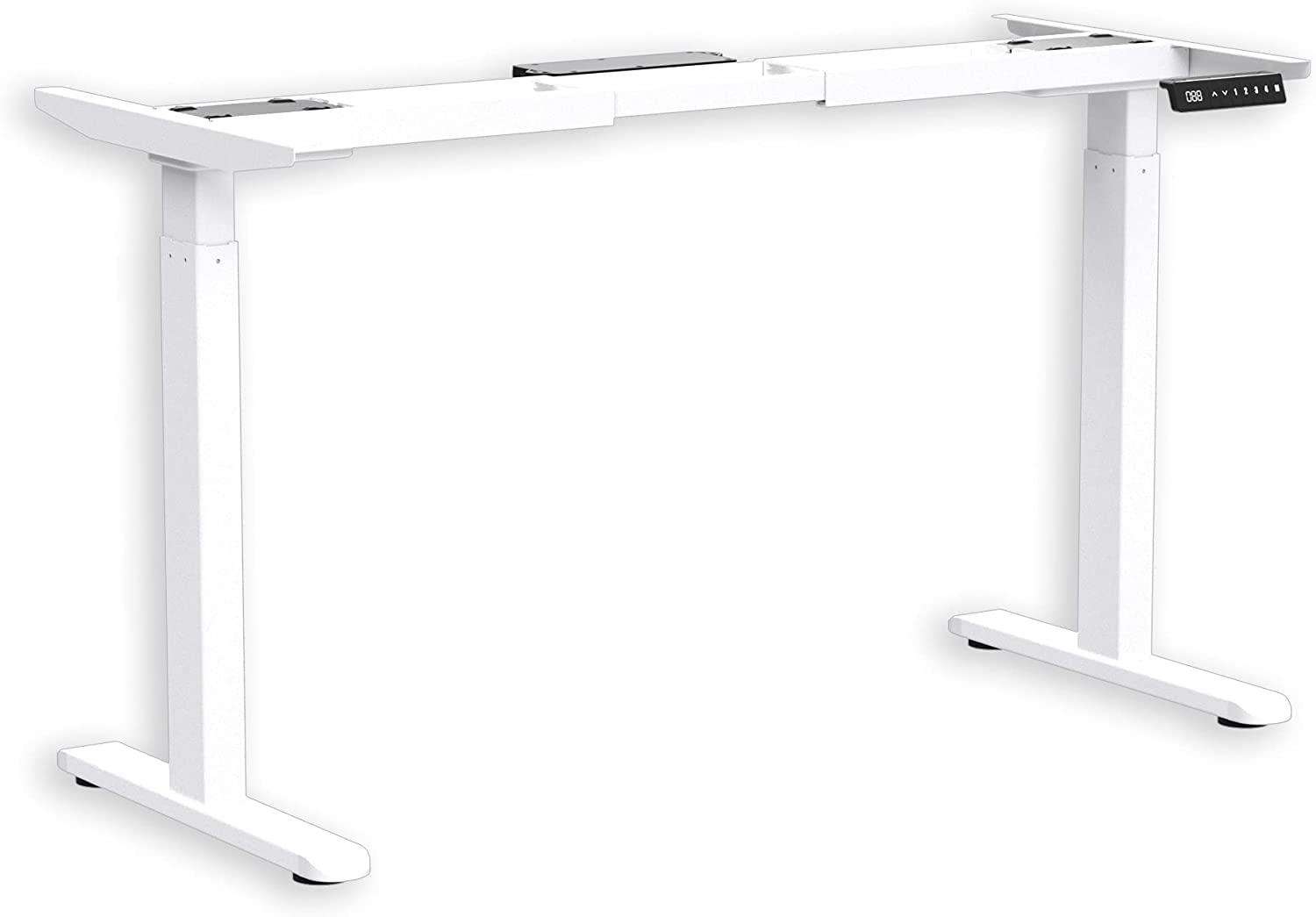 Escritorio de Pie Ajustable en Altura Mesa elevable Motores Gemelos Silencioso 4 Ranuras de Memoria Blanco 69-115 cm Robusto y Estable