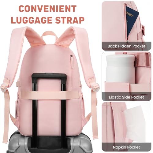 Image of WINDARS Backpack for School Girls, Cute High School Backpacks for Teens Women Student Large Bookbag 15.6 Inch Laptop Bag with USB Charger Port for College Work Travel Trip (Pink)