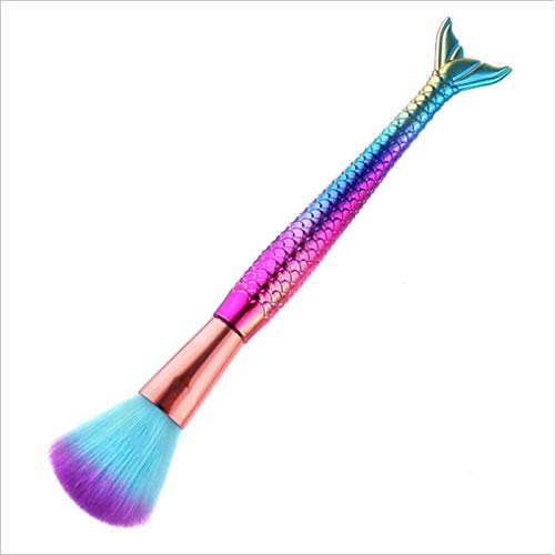 Nail Brush Gradient Mermaid Handle Nail Dust Brush Nail Art Soft Dust Cleaner Cleaning Brush Cleaning Manicure Brush UV Gel Powder Removal - (Color: 1 Pcs)