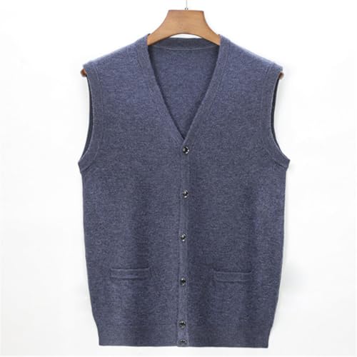 Men's Wool Vest Winter Sleeveless Knitted Sweater Slim Casual V-Neck Warm Waistcoat Business Autumn Cardigan3