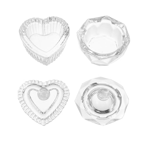 2 piezas de recipientes de cristal para arte de uñas miniatura 1