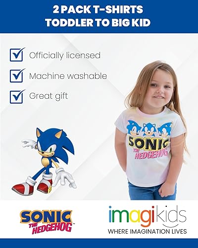 SEGA Sonic the Hedgehog Rosy The Rascal Girls 2 Pack T-Shirts Toddler to Big Kid3