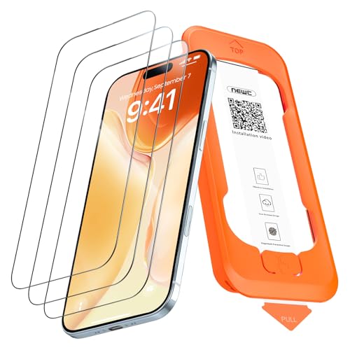 NEWC 3 Stück Full Screen für iPhone Air Panzerglas (6 5 Zoll) Schutzglas [Auto-Installation] Frei von Kratzern 9H Härte Displayschutzfolie Ultrabeständig folie