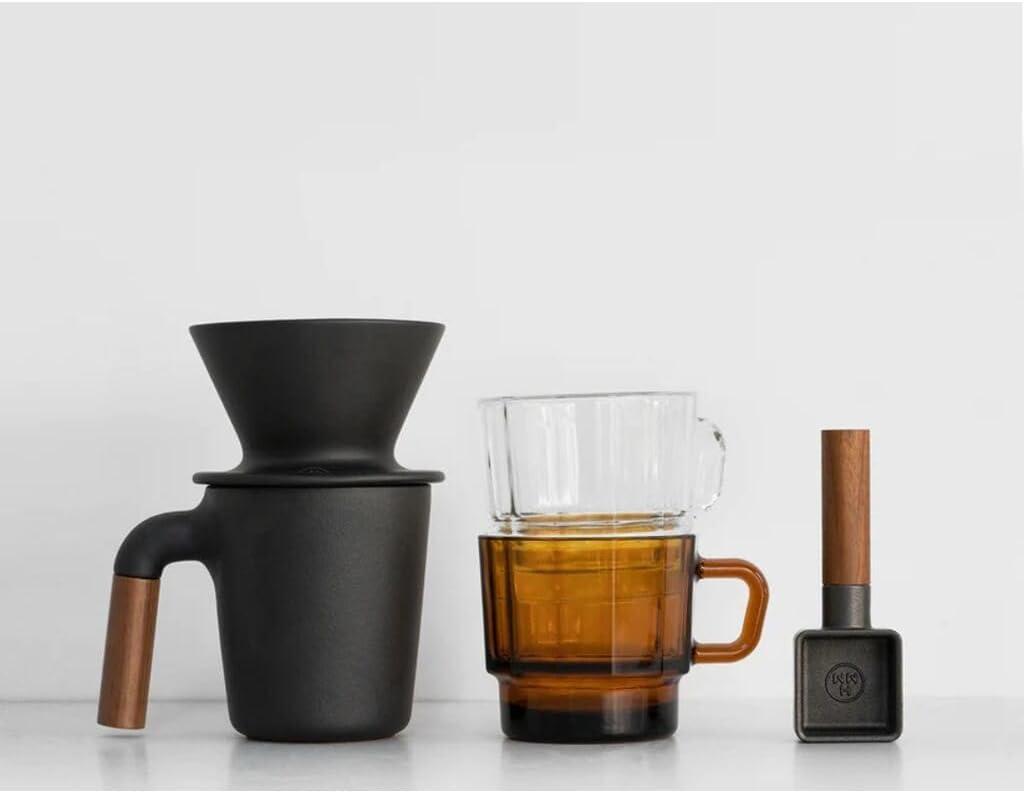 HMM Sqoop - Aesthetic Coffee Scoop for Ground Coffee & Powder, Cast Iron Measuring Scooper with Walnut Handle, Magnetic Back for Fridge, Holds 10 Grams